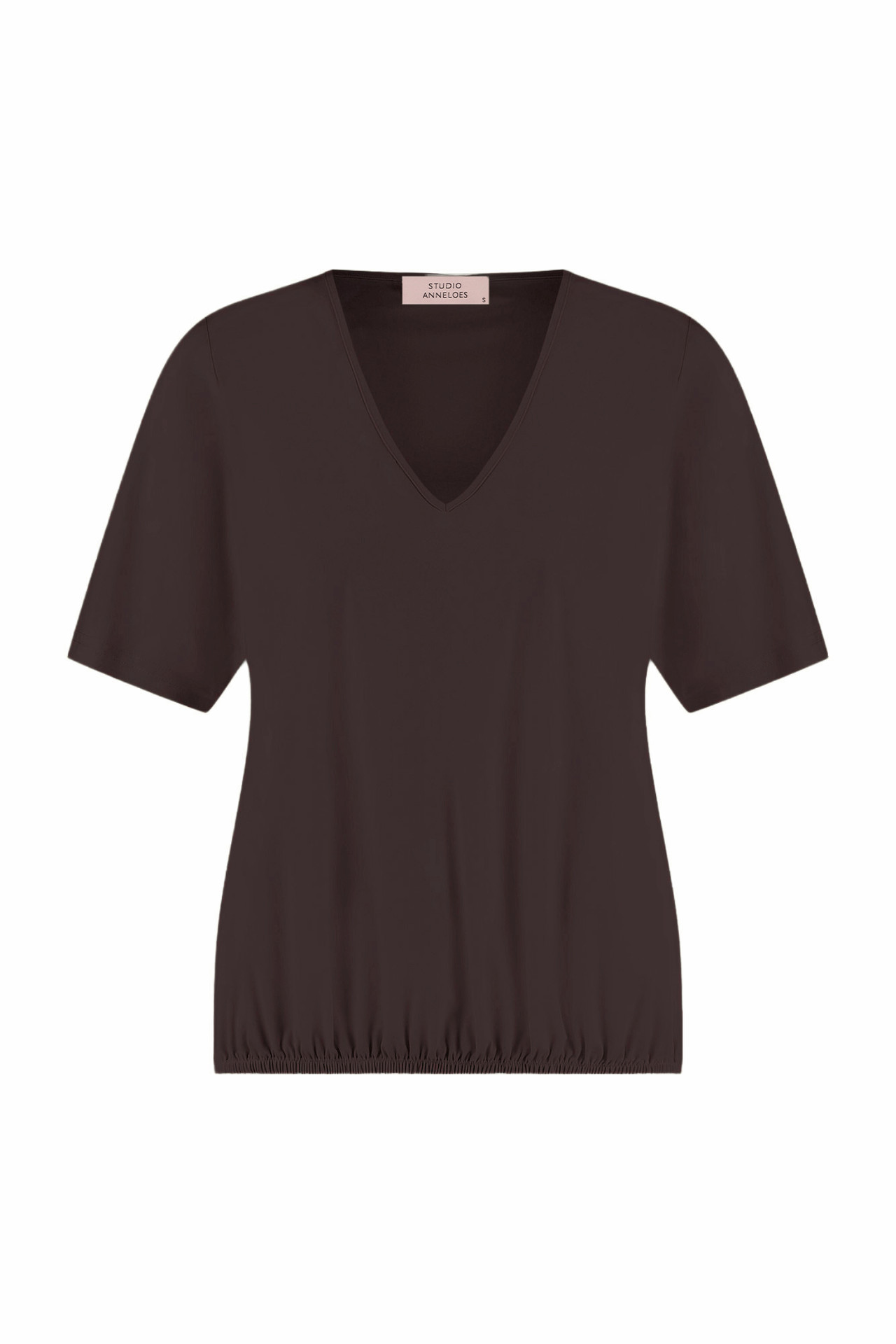 Studio Anneloes Vicky Shirt Espresso, dames T‑shirt in espressokleur